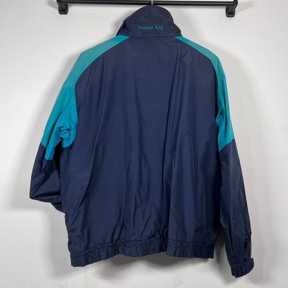 Columbia Powder Keg VTG 90's Ski Snowboard Jacket Men XL Shell ONLY Retro Teal - Picture 3 of 14